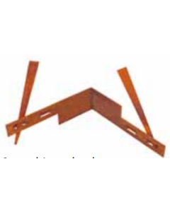 Hoekstuk met 2 pennen cortenstaal in/outside 36,5 x 10,2 cm per stuk